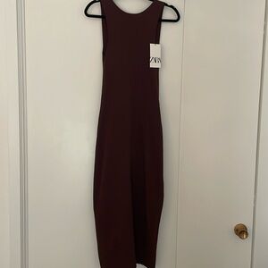 Zara low back knit midi dress